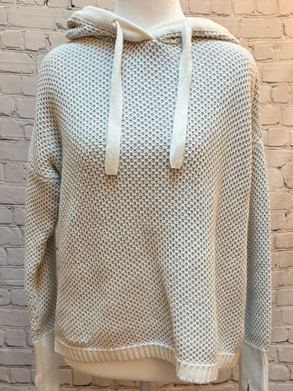 Rachel Zoe Cream Knit Hooded Sweater